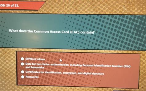 what does the common access card cac contain